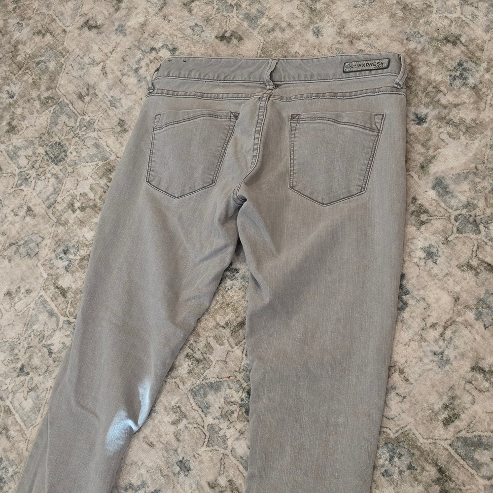 Express Zelda Jean Legging Grey Slim Fit Ultra Low Rise Denim Womens 6R